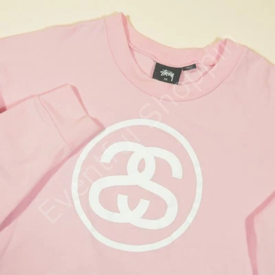Sudadera Stussy Para Mujer XS Rosa Logo Cuello Redondo Patinador Pullover Foto 1 de 4