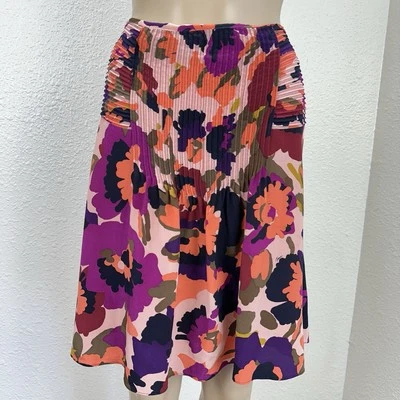 Falda Trina Turk Seda Diamante MacArthur Park Floral 10 Preppy Oficina Negocios Foto 1 de 4