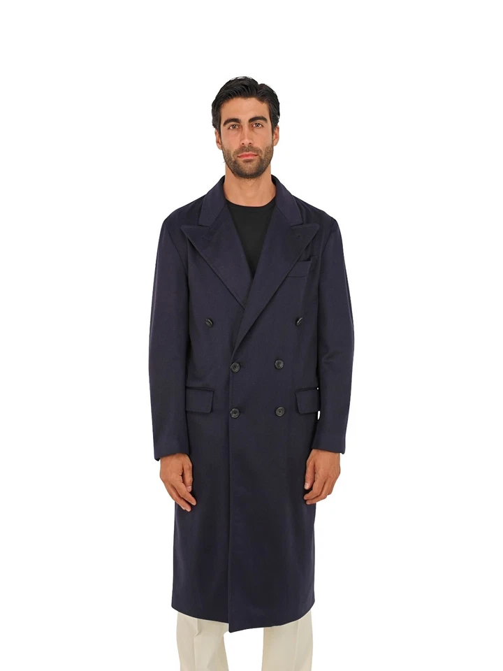$3400 RUBINACCI "Skyfall 007" Blu Double Breasted Coat 100% Cashmere 40 US 50 EU - Image 1 of 4