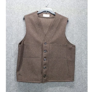 Vintage Filson Mackinaw Wool Vest Chocolate Brown Large Hunting Outdoor Classic - Picture 1 of 5