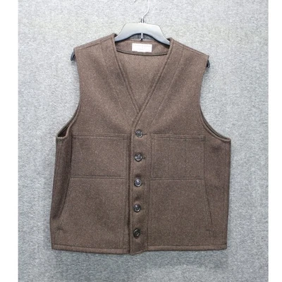 Vintage Filson Mackinaw Wool Vest Chocolate Brown Large Hunting Outdoor Classic - Image 1 of 4