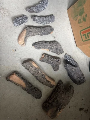 Troncos de chimenea de etanol o gas pequeños de fibra cerámica de 15 piezas 4"-8" - Caja abierta Foto 1 de 3