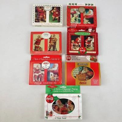 Coca-Cola Playing Cards Tins 1993–1999 Lot (7) Full Collector Series 1–7 - Image 1 of 4