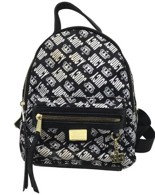 Рюкзак мини Juicy Couture с логотипом Crown черно-белый - Изображение 1 из 4