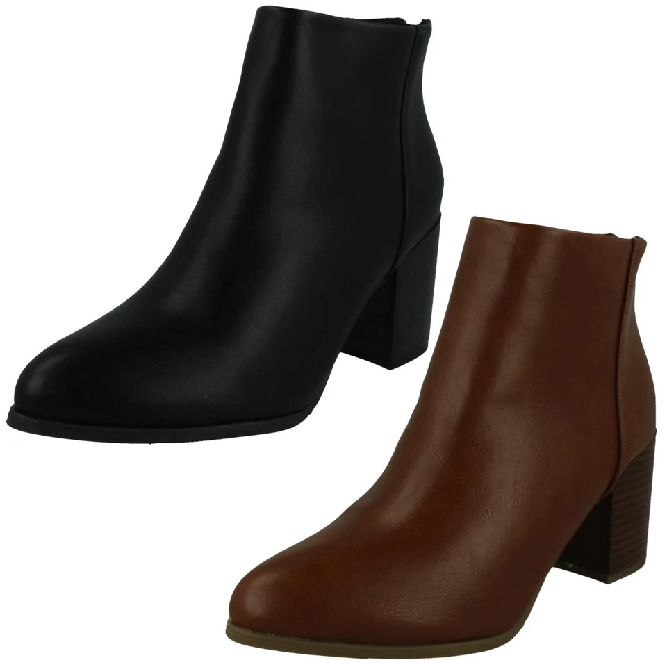 Botines de tacón cuadrado para mujer con cremallera F5R1233 Foto 1 de 1