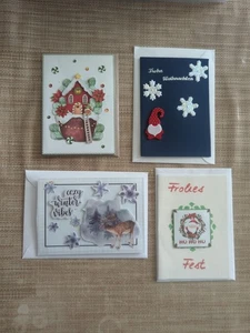 Weihnachtskarten-Set, 4teilig, Selfmade, Neu! - Bild 1 von 1