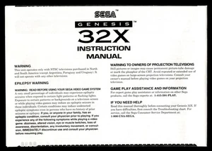 Sega Genesis 32X Attachment Fold-out Instruction Manual ONLY - Picture 1 of 2