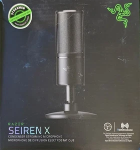 Razer Seiren X Black USB Streaming Microphone Built-In Shock Mount *NEW* - Afbeelding 1 van 3