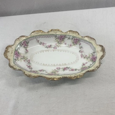 "Antiguo plato de porcelana floral de 7,5"" Limoges Francia coleccionable" Foto 1 de 4