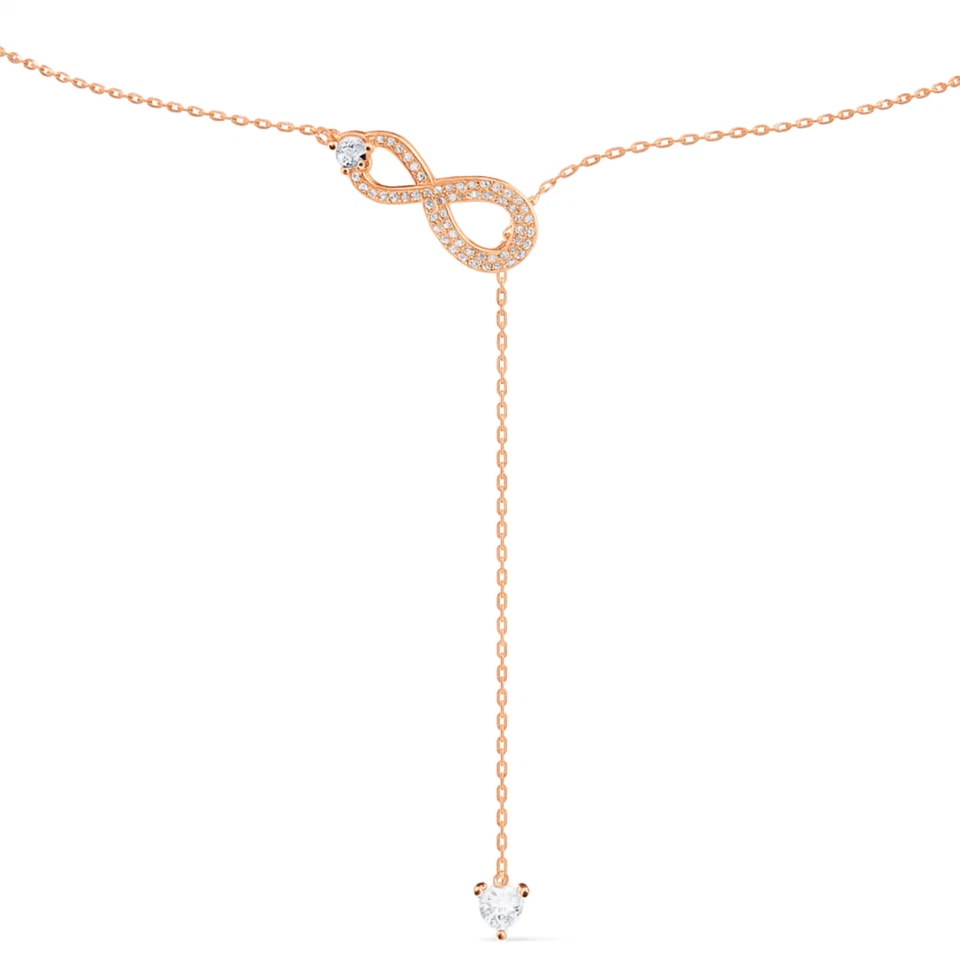 Swarovski Hyberbola Y Necklace Infinity Pendant Rose Gold Tone Plated 5521346