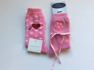 2 PAIRS WOMEN’S NOVELTY SOCKS * HEARTS & FLOWERS * PINK * NWL * SZ 9-11 - Picture 1 of 1