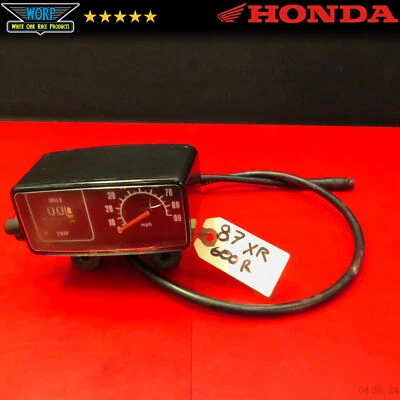 87-02 HONDA XR200 XR250 XR600R+ GAUGE CLUSTER SPEEDOMETER DAMAGED 37200-KT0-672 - Image 1 of 4