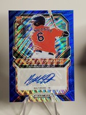 RYAN MOUNTCASTLE RC 2021 PANINI PRIZM BLUE WAVE AUTO ROOKIE /50 BALTIMORE O'S