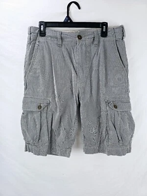 American Eagle Cargo Shorts Mens 30 Longer Length Gray/white Striped  — 第 1/4 张图片