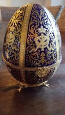 Faberge 12 Monograms Collectible Egg- 7/100 Very Large Beautiful 24K Plated