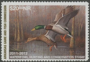 2011 Non-Resident Arkansas State Duck Stamp Mint Never Hinged. Original Gum - Picture 1 of 1