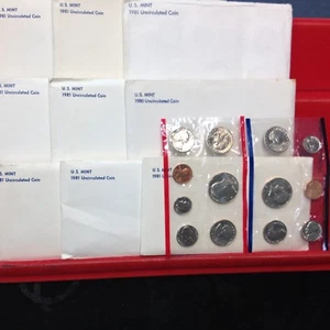 9 Set Lot of 1981 P-D-S Mint Uncirculated Sets ORIGINAL KEY! - Picture 1 of 1