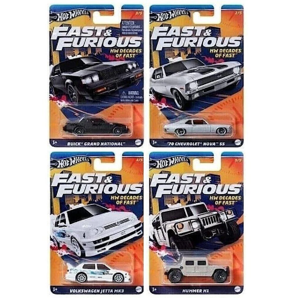 1:64 Hot Wheels 2024 Fast & Furious Set 4 Pz. HW Decades VW Jetta Ecc. 979E - Immagine 1 di 1