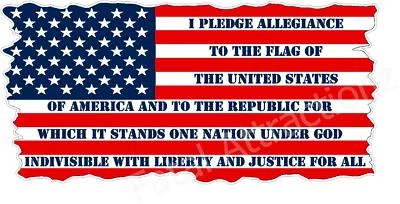 FATAL ATTRACTIONZ American Flag Pledge of Allegiance Vinyl Decal Sticker USA patriotic united