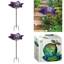 Regal Art &Gift Birdbath/Feeder With Stake, Purple