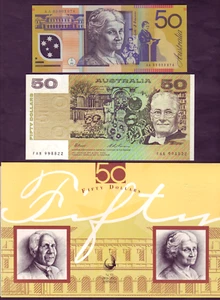 1995 NPA - $ 50 - 2 Note Embossed Folder.. 1st (with Overprint) & Last Issues - Picture 1 of 3