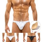 Men's Sexy Bikini Swimwear with Solid Color and Big Pouch Cup for Summer Sports