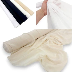 Chiffon Fabric Sheer Lightweight Polyester Bridal Prom Dressmaking Material - Picture 1 of 17