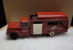 Vintage Original 1960s BUDDY L Riding Academy Original Horse Truck & Trailer Red - Picture 1 of 16