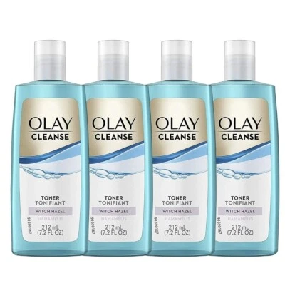 玉兰油清洁面部爽肤水带女巫淡褐色保湿 7.2 盎司,4 件装 — 第 1/4 张图片