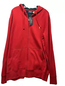 Polo Ralph Lauren Uomo Rosso LT Classics 9/15 Full Zip Misto Cotone Giacca con Cappuccio - Foto 1 di 6