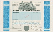 De. Hewlett-Packard Co., 1980-90s Odd Shrs Specimen Stock Certificate Xf Sc-Usbn