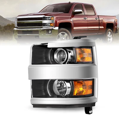 For 2015-2019 Chevy Silverado 2500 3500 HD Chrome Headlight Driver Side 15-19 - Image 1 of 4