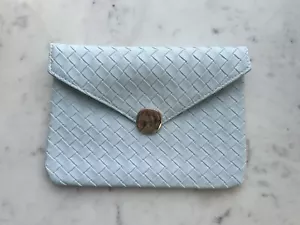 Ipsy Light Blue Glam Basket-Weave Mini Cosmetics Bag January 2025 Bag Only - Picture 1 of 3