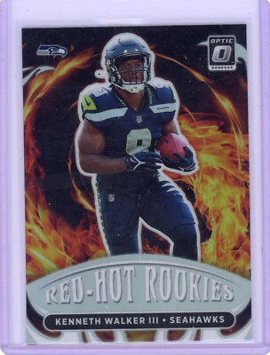 Kenneth Walker 2022 Donruss Optic Football SILVER HOLO Red Hot Rookies #RHR-7 - Image 1 of 2