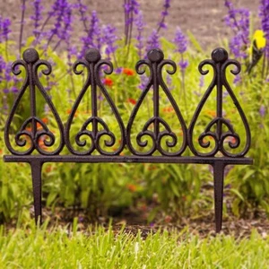 Beetzaun, groß, Beeteinfassung aus Gusseisen, Ziergitter, Dekoration - Bild 1 von 4