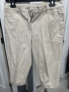 Liz And Company Stretch Crop Pants Nigerian & White Checkered Sz 6 - Picture 1 of 4