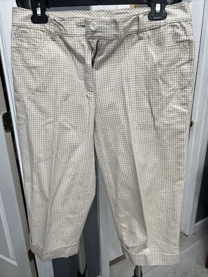 Pantalones cortos elásticos Liz And Company nigerianos y blancos a cuadros talla 6 Foto 1 de 4