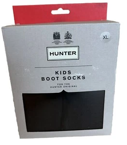 Hunter Original Boot Socks Black Fleece Big Kids Size X-Large Womens S Open Box - Picture 1 of 10