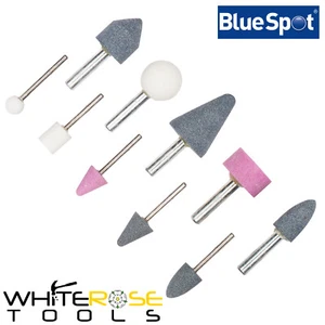 BlueSpot Set Pietre Montate 10pz 3mm 6mm Mandrino Rotante Lucidatura - Foto 1 di 2