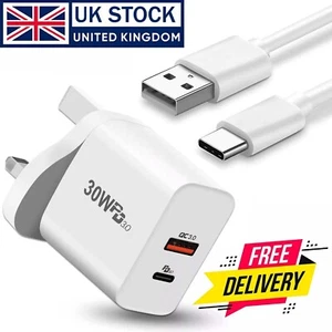 2-Port PD Plug 30W USB-A Type C Fast Wall Charger Adapter Quick Charger Adapter - Picture 1 of 17