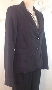NEU anthrazit Nadelstreifen Anzugjacke 6 klein maßgeschneidert vollständig gefüttert Einzelhandel $ 109 - Bild 1 von 12