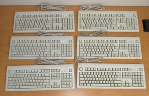 Lot of 6 Vintage Apple AppleDesign ADB Keyboards for Mac - M2980 - Picture 1 of 12