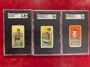 1909-10 T206 JOE TINKER SGC 1.5 JOHNNY EVERS 1 FRANK CHANCE 1 CUBS PIEDMONT Card