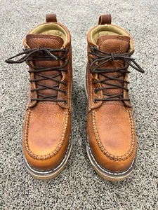 Bonanza Frontier Dual 6” MOC TOE WORK BOOTS Golden Brown Worn Once Mens 9.5 - Picture 1 of 7