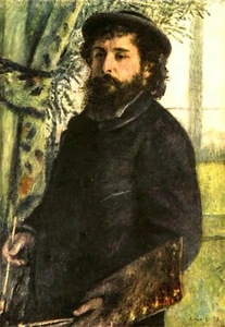 Portrait of the painter Claude Monet by Renoir Giclee Fine Art Repro on Canvas - Picture 1 of 1