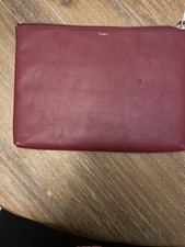 Theory Maroon Pouch Vanity Case Leather New Make Me An Offer See Pictures