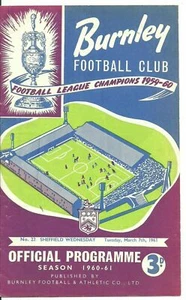 1960 1961 Burnley v Sheffield Wednesday FA CUP - Picture 1 of 1