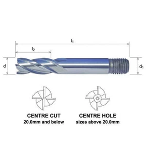 Somta 4 Flute 1/2 HSS-Co8 Multi-Purpose End Mill - Picture 1 of 2