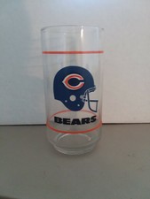 Vintage Nfl Mobil Gas Glass Cup Chicago Bears