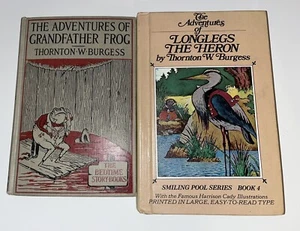 Thornton W Burgess 2 HC Vintage Bücher Longlegs der Reiher Großvater Frosch - Bild 1 von 12